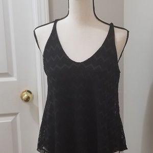 Love J USA sz S Black racer back fishnet top